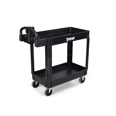 Toter Utility Cart - Lipped Top and Ergonomic Handle 37.6x17.1x33.5 - Black UCL00-E